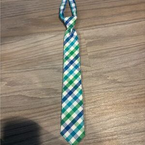 Kids Checkered Tie in Blue and Green